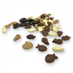 Friture chocolat noir, lait, blanc et caramel - Maison Gaucher Chocolatier