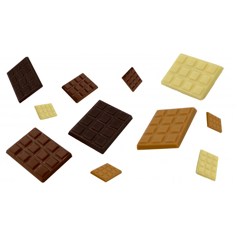 Tablette de chocolat de la réglette mini tablette (noir / lait / blanc et zéphyr)